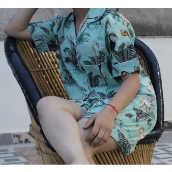 Women wear cotton night short set gift for her Chhipa-86