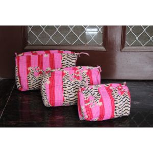 New Tiger Print Toiletry Set Makeup Cotton Pouch Bag Chhipa-32