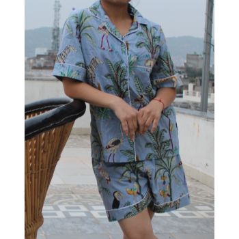 Indian Cotton Short Pajama and Shirt set Women Wear Chhipa-85