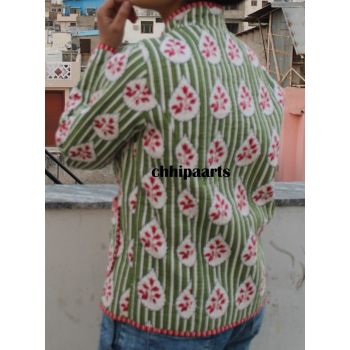 Floral Print New Cotton Quilted Jacket Chhipa-110