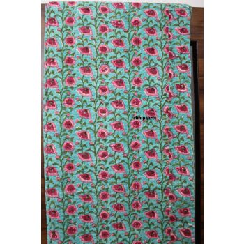 Cotton Kantha Hand Block Print Throw Bedcover Chhipa-111