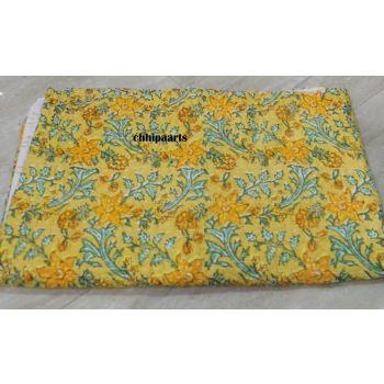 Yellow Kantha Floral Print Bedcover Home Decor Chhipa-118