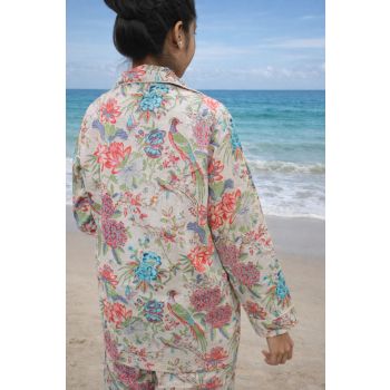 Peacock print cotton Pajama Set Women Night Suit chhipa-38