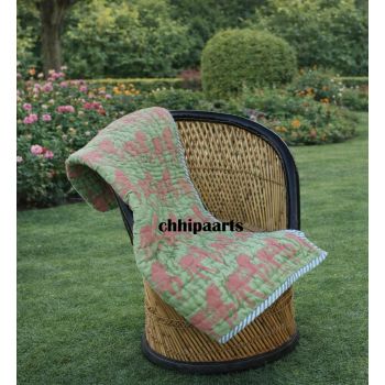 Reversible Cotton Kantha Handmade Quilt Chhipa-174