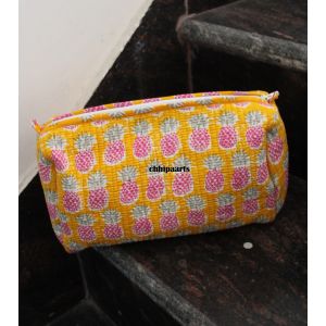 Toiletry Cotton Quilted Large Makeup Bag For Women Chhipa-126