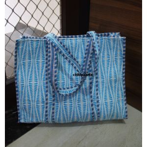 New Cotton Quilted Tote Bag Women Shopping Chhipa-128