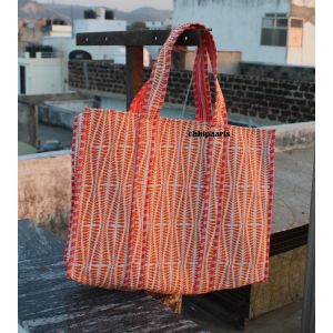 Shopping New Quilted Cotton Women Tote Bags Chhipa-130