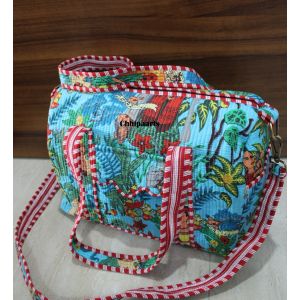 Farida Print Quilted Duffle Bags For Women Chhipa-119