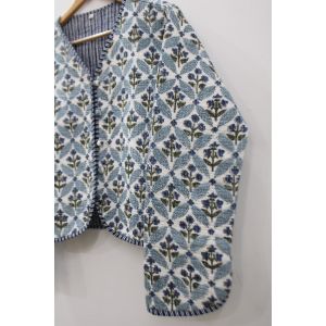 Women Hand Printed Cotton Jacket  Chhipa-26