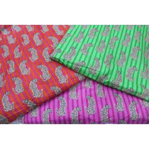 Tiger Printed Cotton Fabric by the yard Fabric Chhipa-43